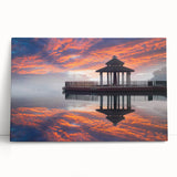 Black and white stretched canvas of a Taiwanese landscape, ideal for kitchen wall art or bedroom ambiance.