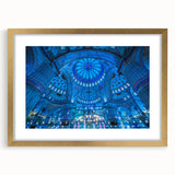 Extra large abstract art print of a textured Turkish landscape in gold frame, ideal for living room decor.