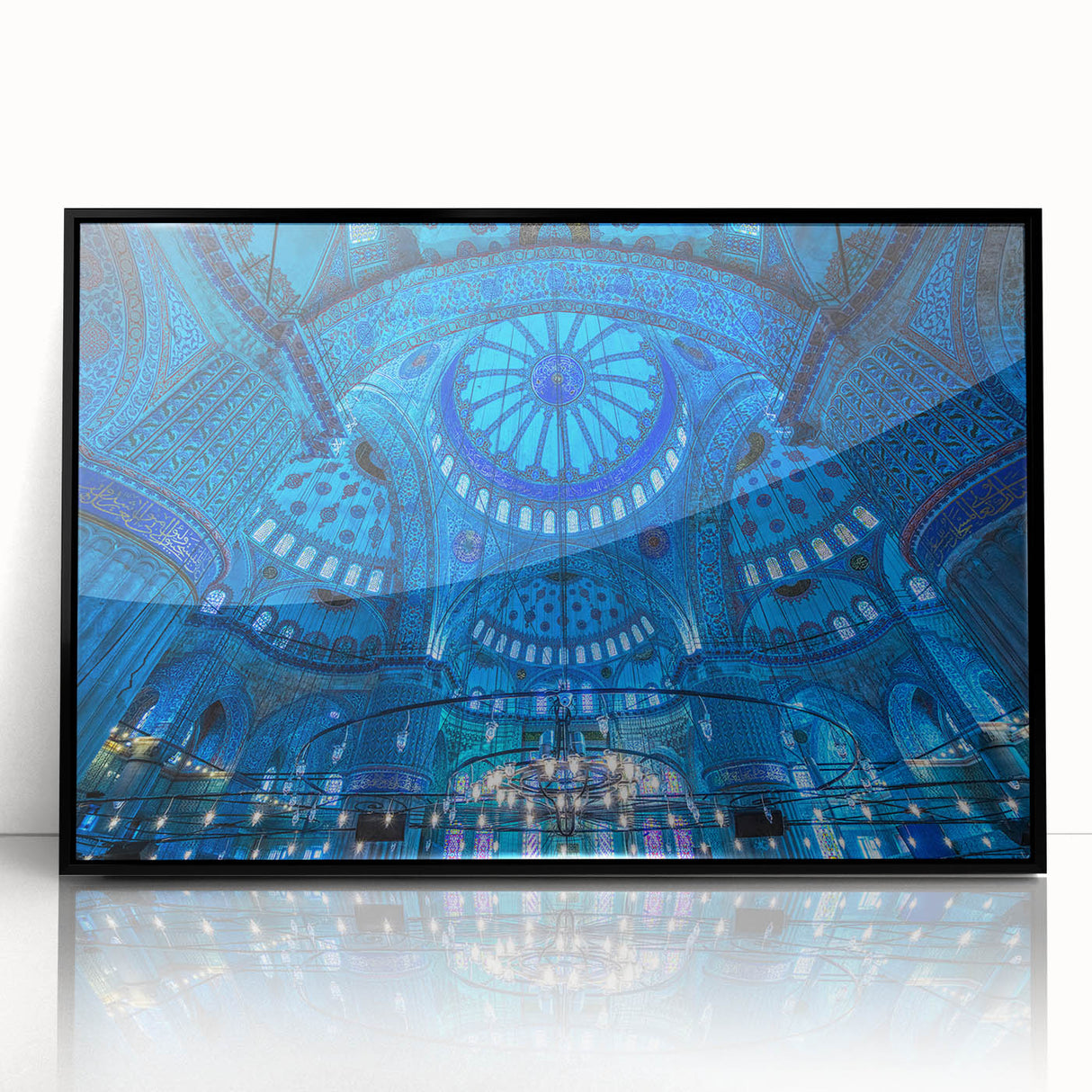 Large abstract wall art depicting a Turkish landscape in muted earth tones on a framed acrylic.