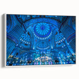 Vintage poster art of a Turkish landscape on framed canvas, featuring vibrant colors, ideal for living room decor.