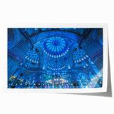 Rolled print of a Turkish landscape featuring vibrant floral elements in a large format, ideal for dining room wall art.