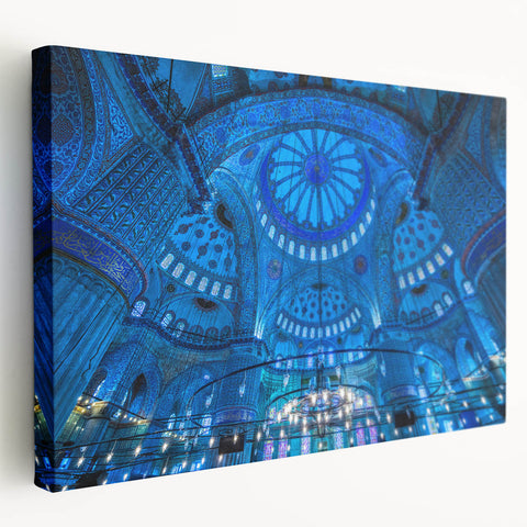 Large canvas print depicting a scenic Turkish landscape in rich earth tones, ideal for kitchen wall art.