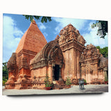 Large abstract wall art of a Vietnamese landscape in muted earth tones on acrylic glass.