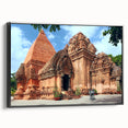 Black and white landscape art painting of a Vietnamese scenery on framed canvas, ideal for bedroom wall decor.
