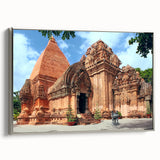 Landscape art painting of a Vietnamese scenery on framed canvas.