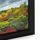 Extra large framed canvas featuring a textured scene of Adelaide in muted black and colorful art accents.