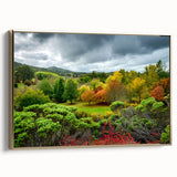 Framed canvas of Adelaide landscape with vintage-style black detailing and colorful accents, ideal for office decor.