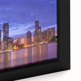 Extra large framed canvas of a textured Brisbane skyline in black with colorful accents, ideal for living room decor.