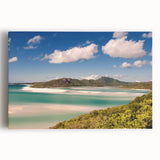 Black and white stretched canvas of the Great Barrier Reef, ideal for kitchen wall art.
