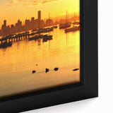 Textured black wall art of Melbourne skyline with colorful accents on a large framed canvas, ideal for living room decor.