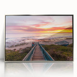 Framed acrylic print of Perth, Australia, skyline in muted silver tones, ideal for modern art wall decor.