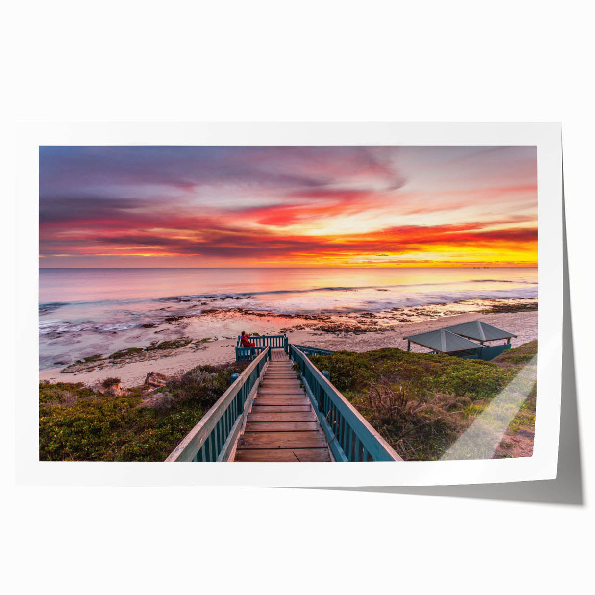 Extra large rolled print of Perth, Australia skyline in pastel shades, ideal for art wall dining room.