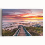 Black and white photograph of Perth skyline on large stretched canvas, ideal for kitchen wall art.