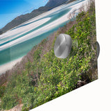 Large abstract wall art depicting Queensland scenery in muted earth tones on acrylic glass.