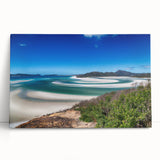 Black and white stretched canvas featuring a serene Queensland scenery, ideal for kitchen wall art or bedroom ambiance.