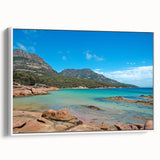 Landscape art painting of Tasmania with vibrant colors on framed canvas, ideal for living room decor.