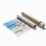 Extra large rolled print of a serene Australian landscape with lush greenery and deep blue sky.