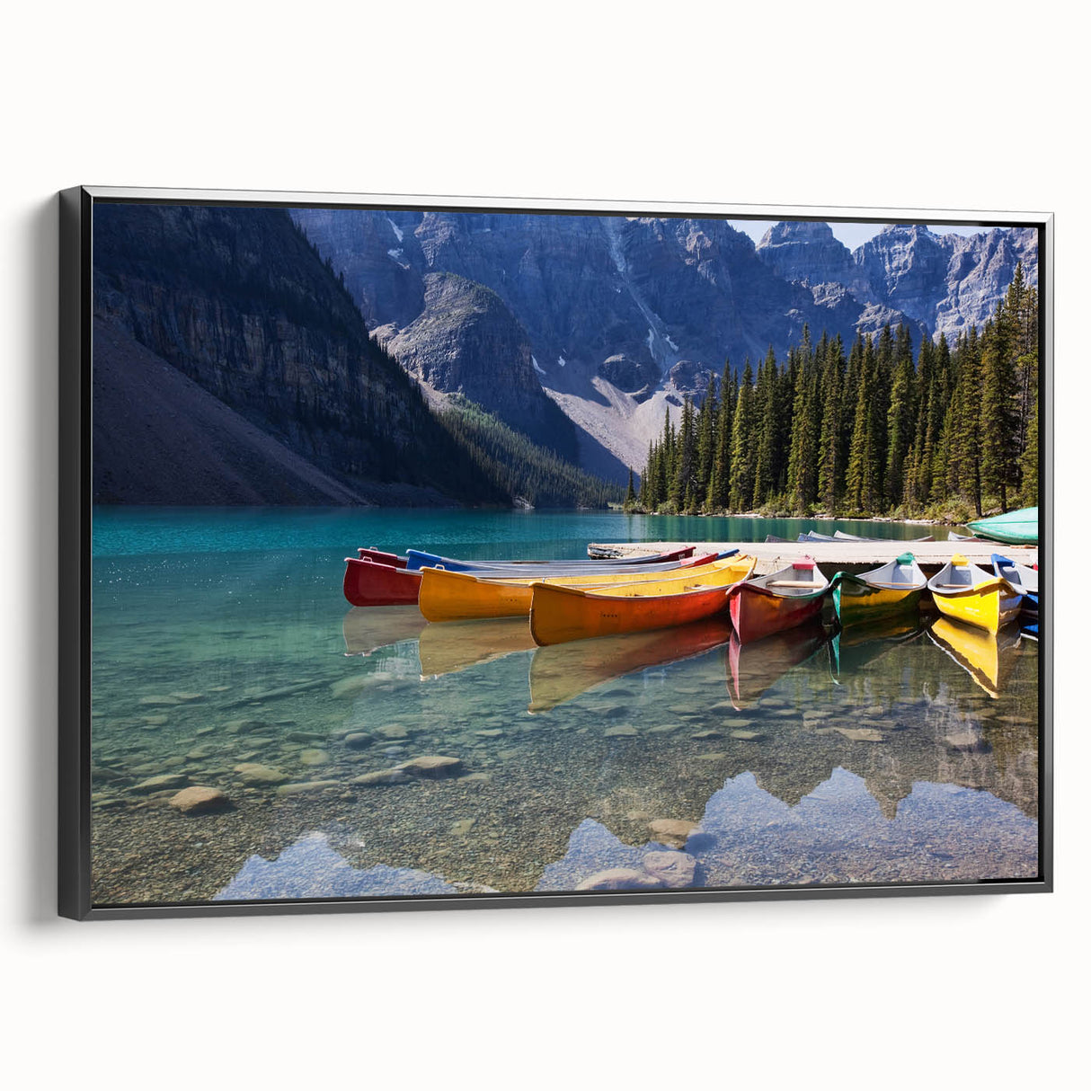Black and white framed canvas of Alberta landscape, ideal for bedroom wall art with a vintage poster style.