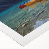 Art deco poster of Alberta, Canada scenery in muted earth tones on rolled canvas, suitable for dining room wall art.