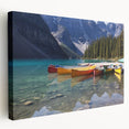 Alberta, Canada landscape on large stretched canvas, featuring vivid green and blue tones, ideal for kitchen wall art.