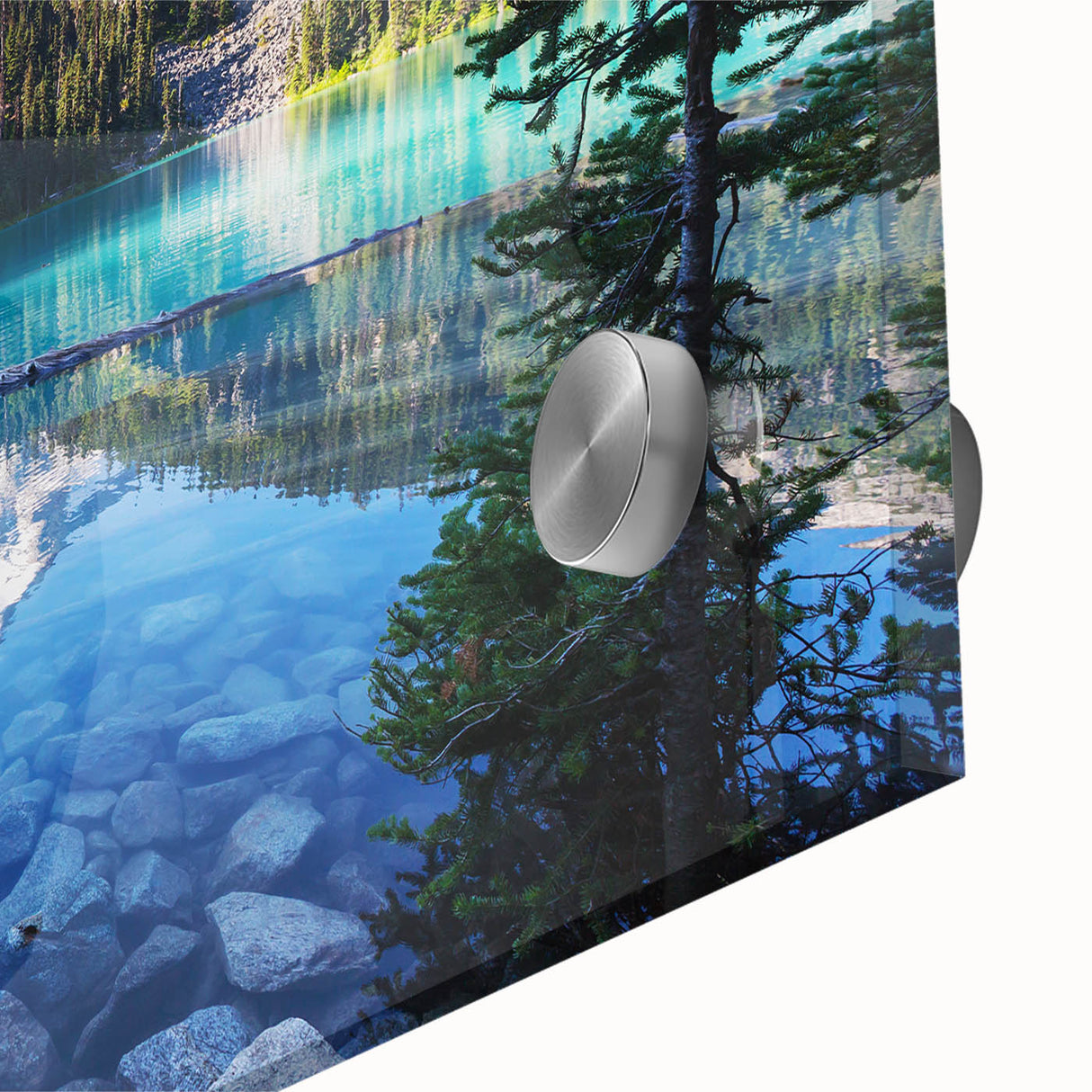 Large abstract wall art featuring a British Columbia scenery in muted earth tones on acrylic glass.