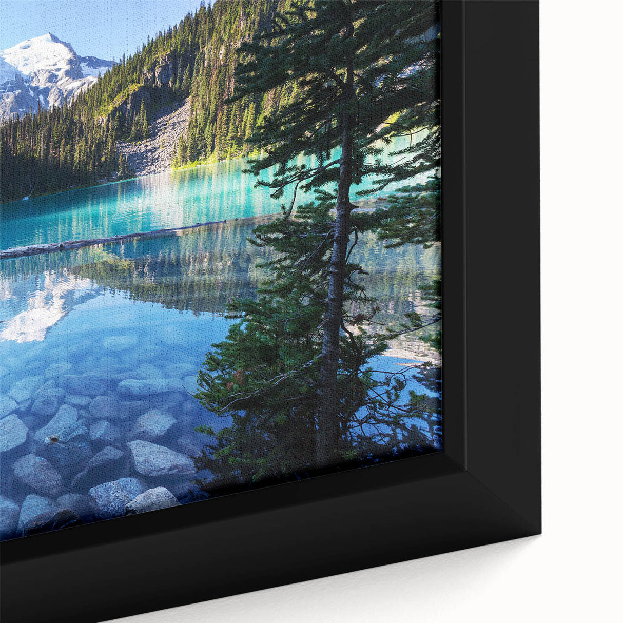 Framed canvas depicting a textured, colorful scenery of British Columbia, ideal for extra large living room wall art.