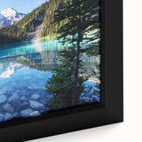 Framed canvas depicting a textured, colorful scenery of British Columbia, ideal for extra large living room wall art.