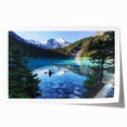 Rolled print of British Columbia scenery with lush green forests and mountains, ideal for art wall dining room.