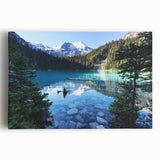 Black and white photograph of British Columbia landscape on stretched canvas, ideal for kitchen wall art.