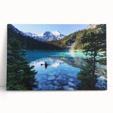 Black and white photograph of British Columbia scenery on stretched canvas, ideal for kitchen wall art.