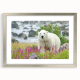 Extra large textured abstract art print of Manitoba scenery in silver frame, ideal for living room decor.