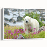 Vintage poster art of Manitoba scenery on framed canvas, featuring colorful art in extra large size.