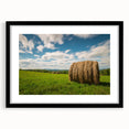 Extra large, colorful abstract art print of a textured Canadian landscape, framed in black, ideal for living room decor.