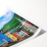 Extra large wall art featuring line art flowers in muted tones on a rolled print, ideal for large living room decor.