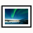 Abstract art print of the Northwest Territories scenery in vibrant colors on a large framed canvas.