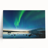 Black and white photo of Northwest Territories scenery on a large stretched canvas, ideal for kitchen wall art.