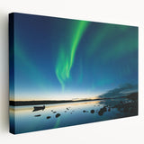 Scenic view of the Northwest Territories on a large stretched canvas, featuring muted earth tones.