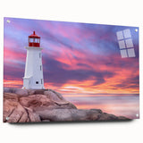 Acrylic print of Nova Scotia scenery in muted blue and green tones, suitable for bedroom or dining room decor.