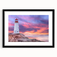 Extra large framed abstract print of a colorful Nova Scotia scenery in textured style, ideal for living room decor.