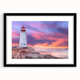 Extra large framed abstract print of a colorful Nova Scotia scenery in textured style, ideal for living room decor.