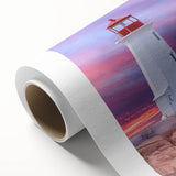 Art deco poster of Nova Scotia scenery in pastel shades on rolled canvas, ideal for nursery wall art.