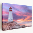 Scenic Nova Scotia landscape on stretched canvas, featuring cool blue and green tones, ideal for kitchen wall art.
