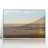 Acrylic print of Prince Edward Island scenery in a white frame, featuring serene blue and green tones.