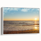 Vintage poster art of Prince Edward Island scenery in vibrant colors on a framed canvas, ideal for living room decor.