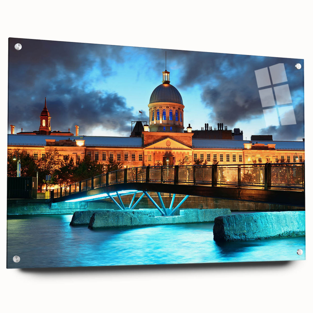 Acrylic print of a serene Quebec landscape in muted earth tones, ideal for bedroom or dining room decor.