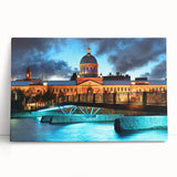 Black and white stretched canvas of Quebec scenery, ideal for kitchen wall art or bedroom ambiance.