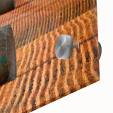 Large abstract wall art featuring Saskatchewan scenery in muted earth tones on acrylic glass, ideal for dining room decor.