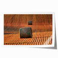 Rolled print of a Saskatchewan landscape with soft floral elements in muted earth tones, ideal for dining room wall art.