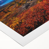 Art deco poster featuring a serene Yukon landscape in cool blue and green tones on rolled canvas.