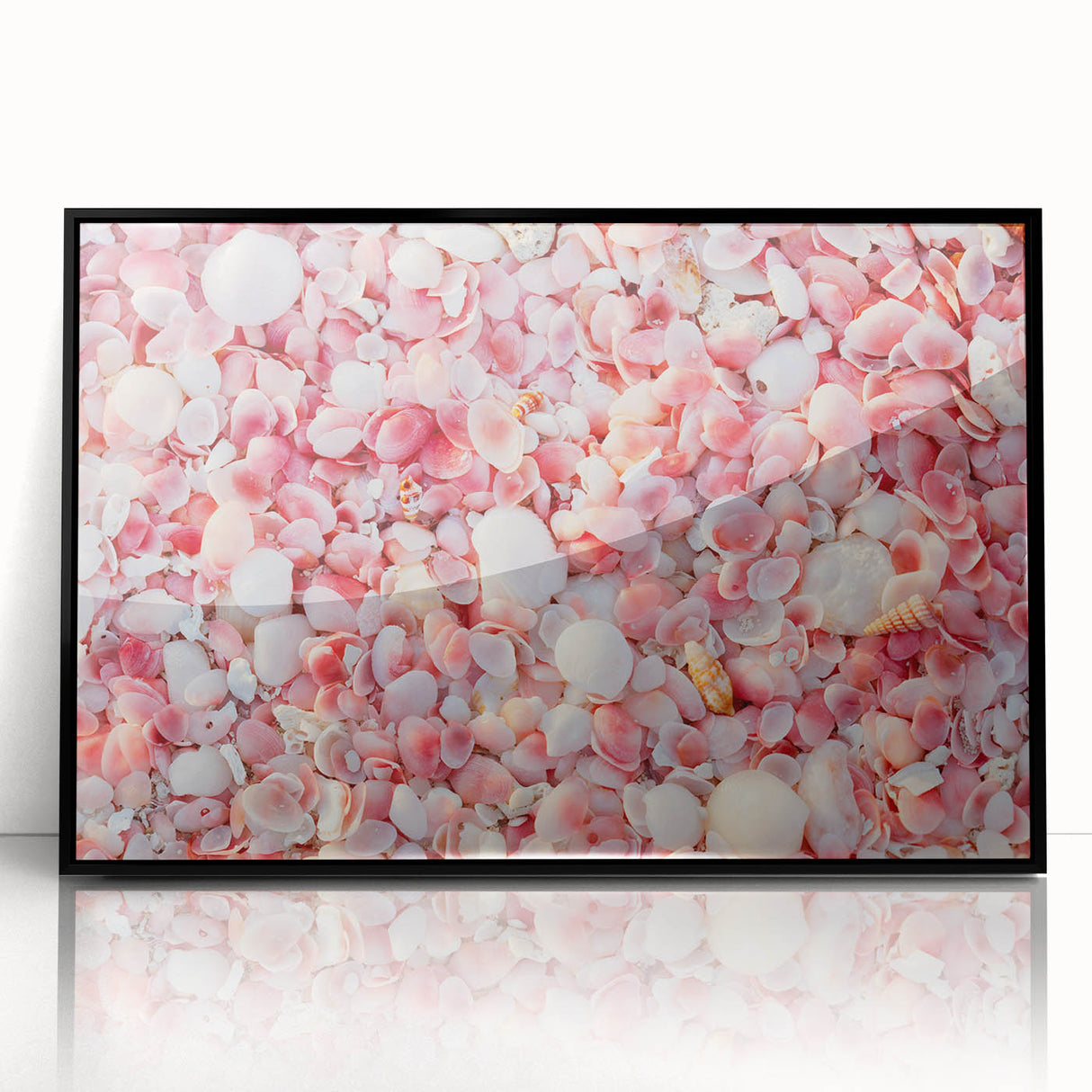 Large abstract wall art featuring Caribbean scenery in acrylic, framed in black, ideal for modern living room decor.